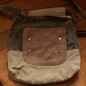 Myra Bag green and Tan Crossbody Bag